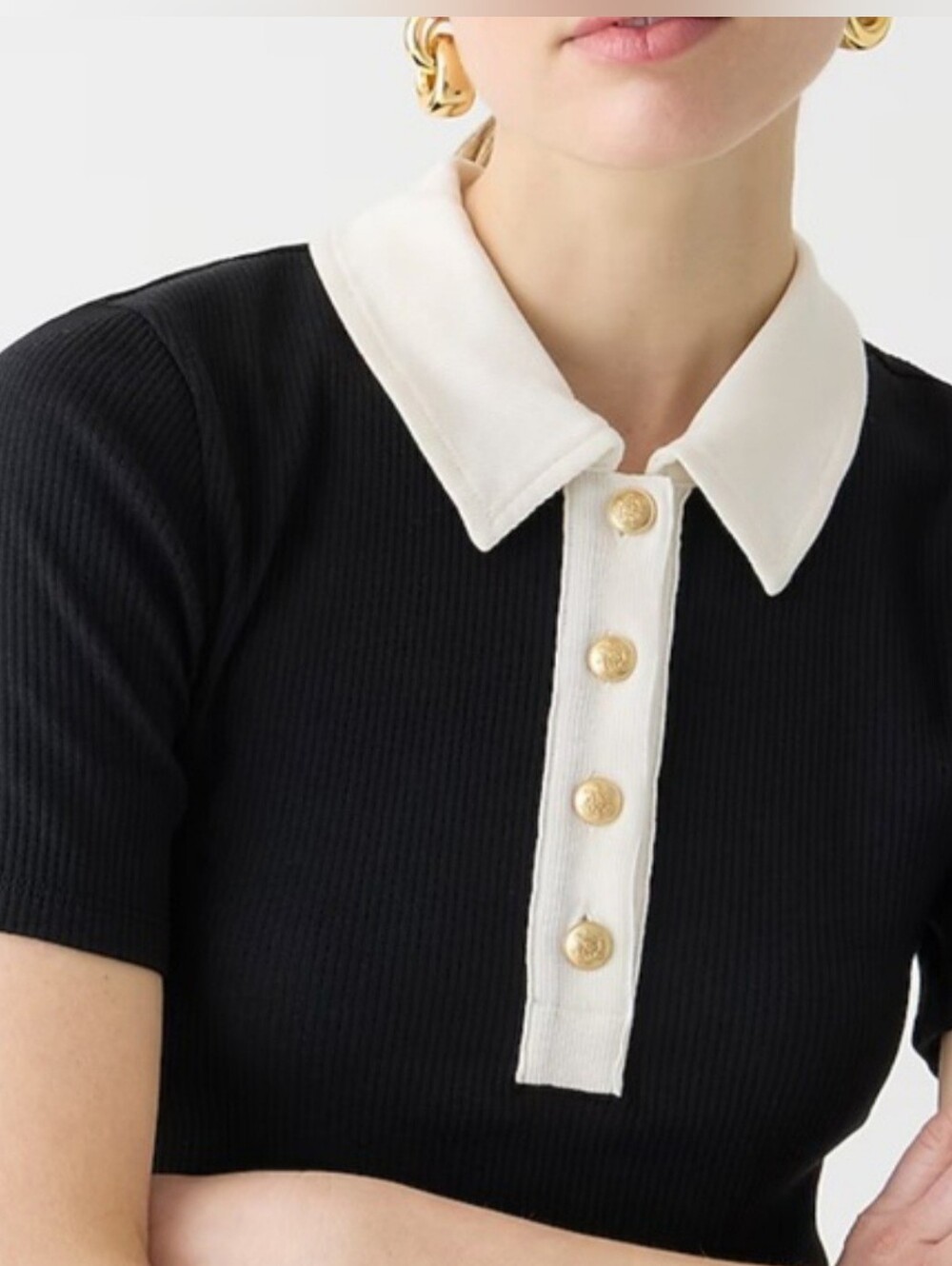 J. Crew Vintage Rib Polo T-Shirt, Excellent, Like New, S